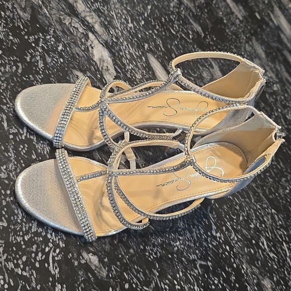 BRAND NEW JESSICA SIMPSON WOMEN'S SIDRA RHINESSTONE STILETTO HEEL SANDAL - Picture 6 of 16